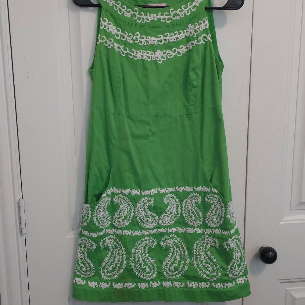 Lilly Pulitzer Jacqueline Kelly Green Paisley Shift Dress - Woman's Size 2